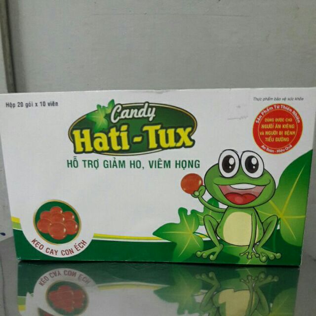 Thực phẩm bảo vệ sức khỏe:  candy Hati- Tux ( giảm đau  họng, viêm  dùng được cho người ăn kiêng và tiểu đường)