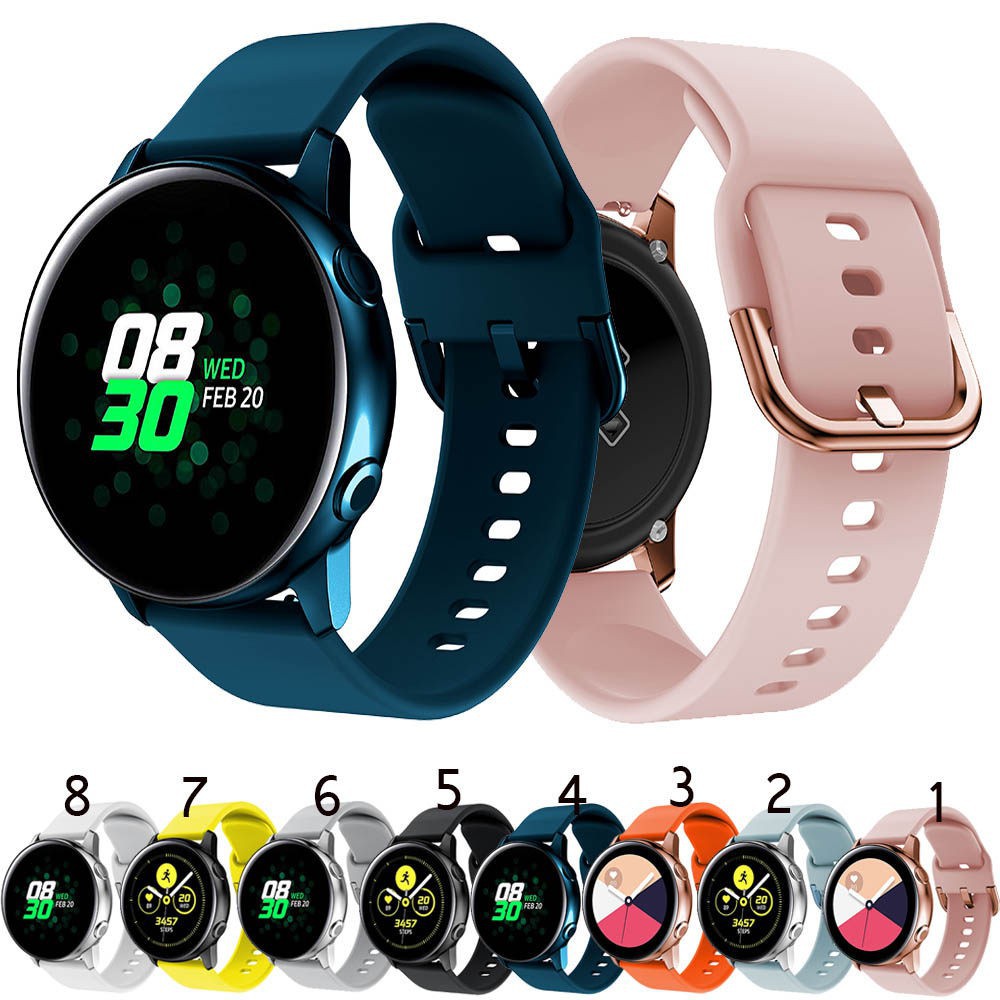 Dây đeo cổ tay bằng silicone 20mm cho đồng hồ Samsung Galaxy 42 mm / Amazfit Bip / Lite / Galaxy Watch Active /Active 2 40mm 44mm