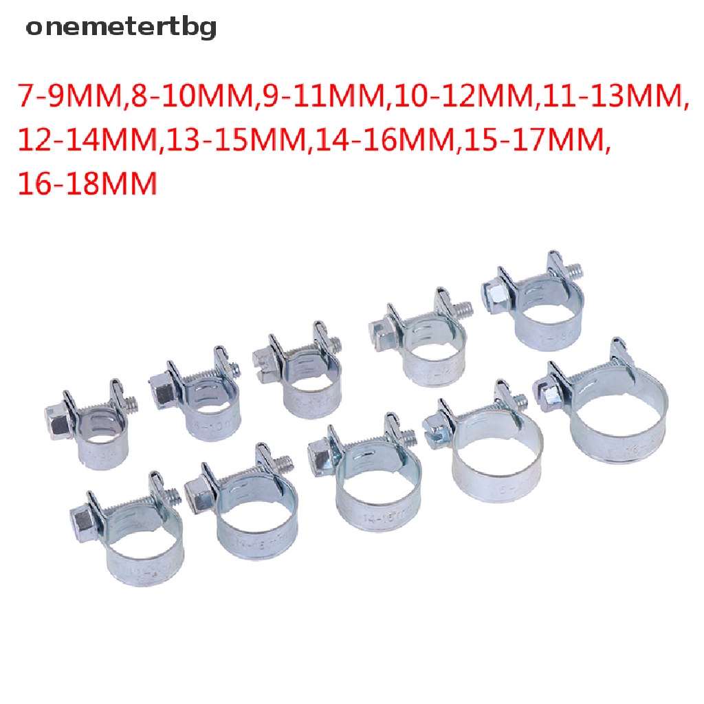 Ombg 10PCS Car Fuel Hose Clips Steel Air Hose Clamp Auto Petrol Pipe Clamps .