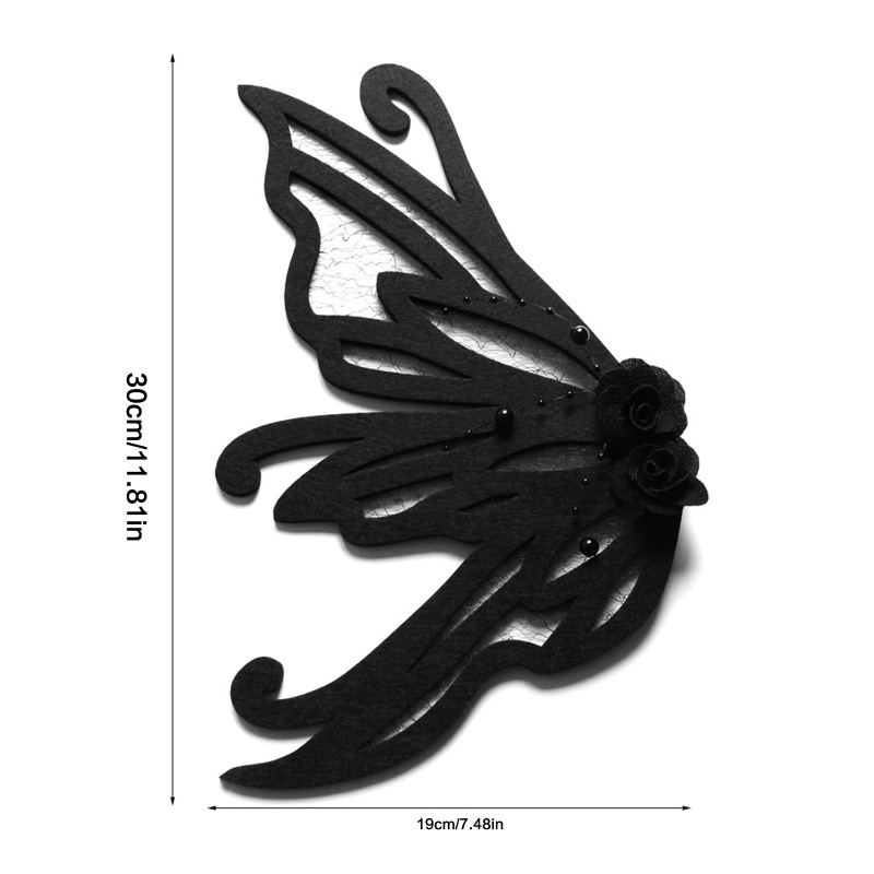 Kẹp Tóc Hình Bướm Đen Phong Cách Halloween Cho Chị Em Gái