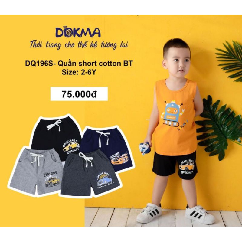 Quần short cotton cho bé trai từ 2 đến 6 tuổi hãng DOKMA