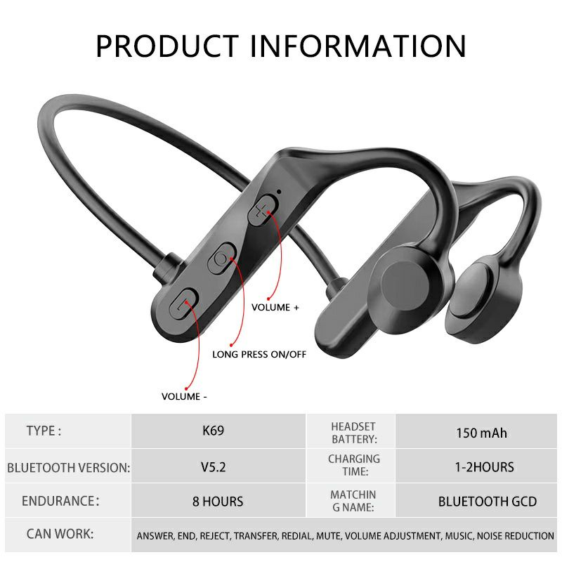Tai nghe bluetooth Lenovo Thinkplus 5.3 dẫn xương siêu nhẹ pin trâu.BH 6 tháng.