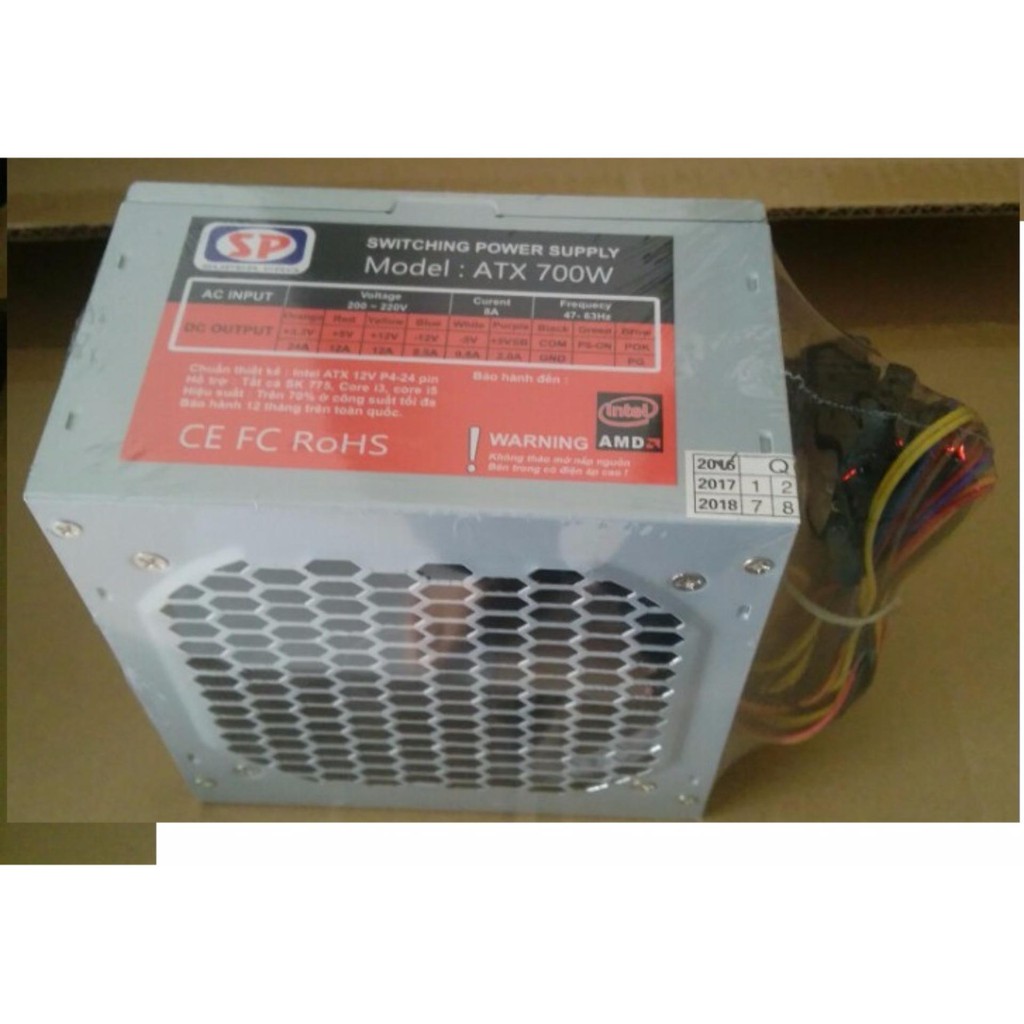 Nguồn SP mini 700W chính hãng. Kích thước nguồn 13 x 10 x 6.5 cm. Vi Tính Quốc Duy.