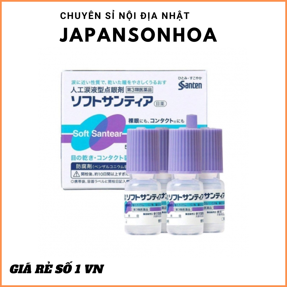 Nước nhỏ mắt Soft Santear nhân tạo set 4 lọ x 5ml - chuyên sỉ nội địa Nhật