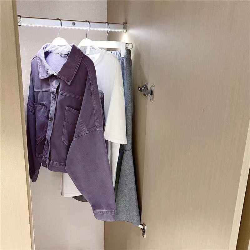 Áo Khoác Denim Tay Dài Dáng Rộng Phong Cách Hàn Quốc