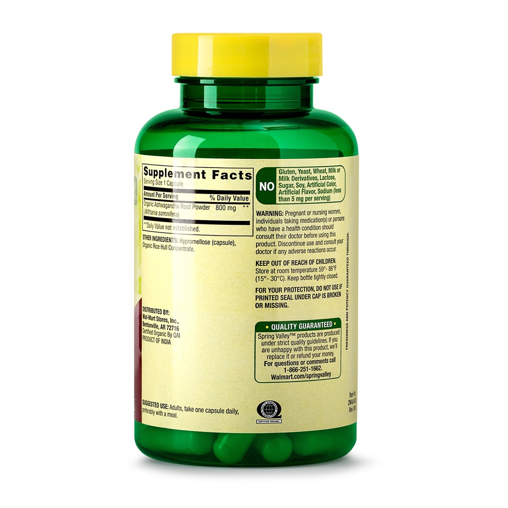 [Date 6/2023] Spring Valley Viên Uống Nhân Sâm Ấn Độ Ashwagandha 1300 Mg Hỗ Trợ Giấc Ngủ Giảm Căng Thẳng