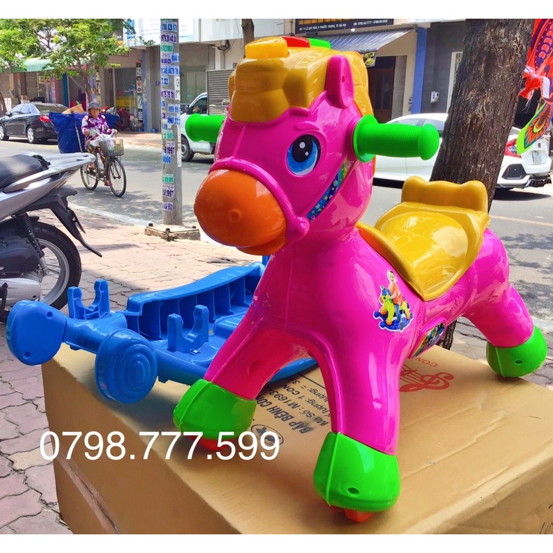 Ngựa bập bênh 2 trong 1 có nhạc nhựa chợ lớn