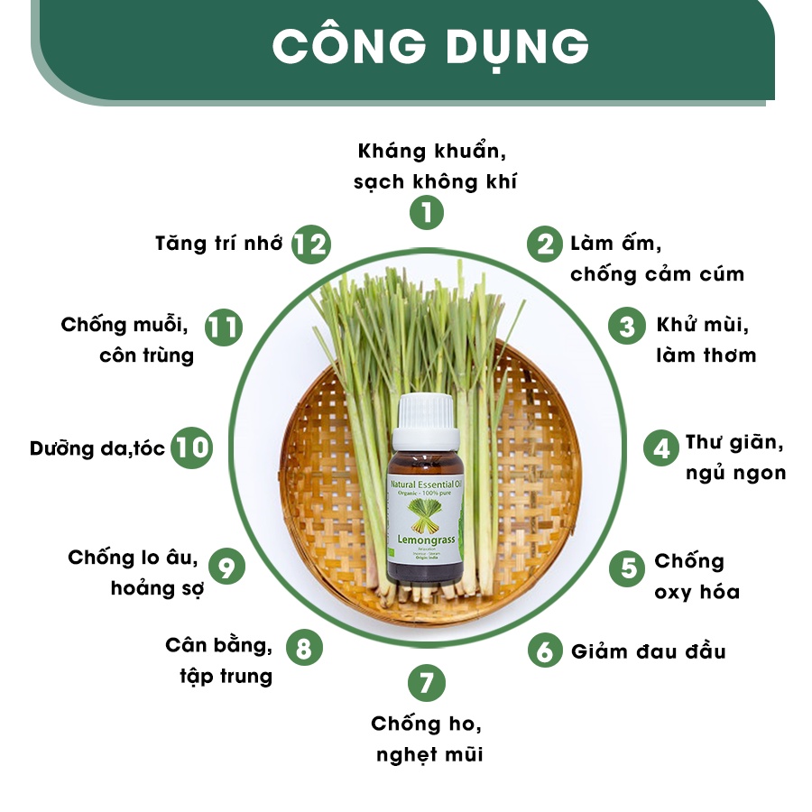 Tinh Dầu Xông Thiên Nhiên Aroma Sả Chanh Tây Ấn 200ml