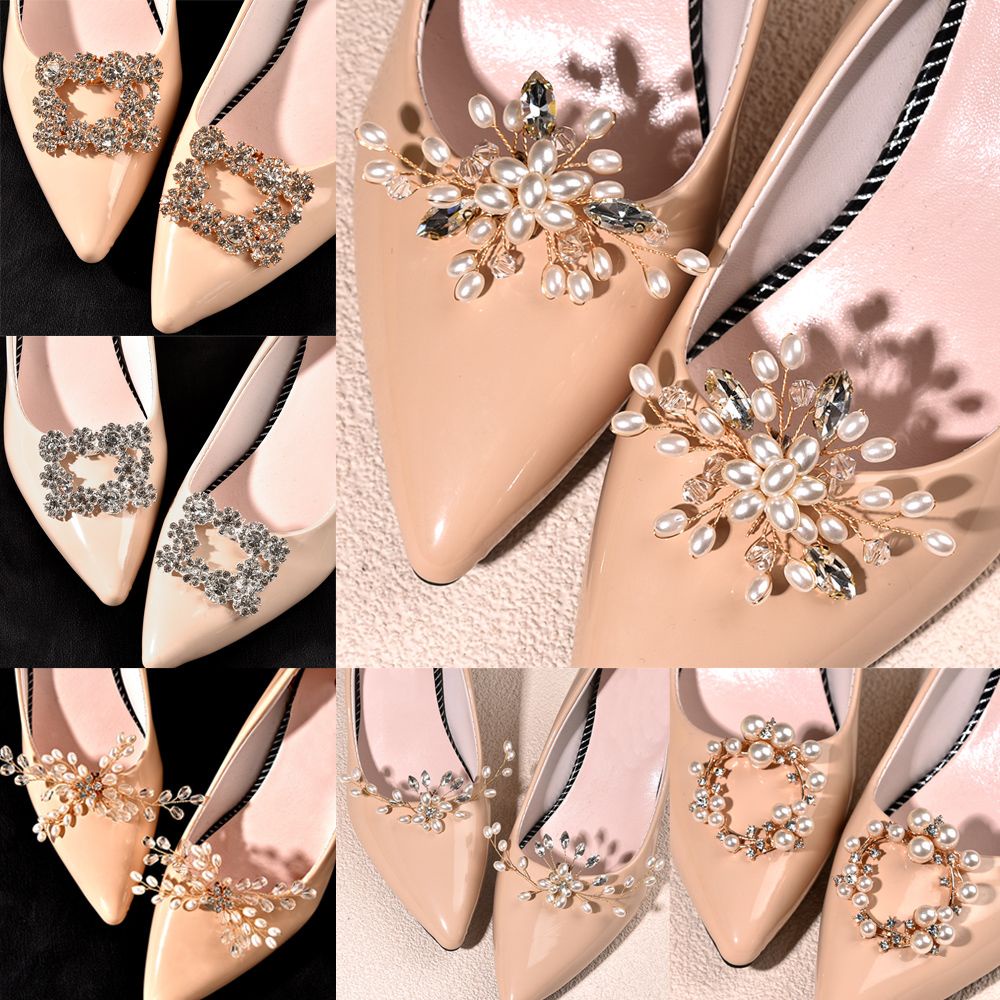 Cặp kẹp đính ngọc trai trang trí giày cao gót/ túi xách/ đám cưới