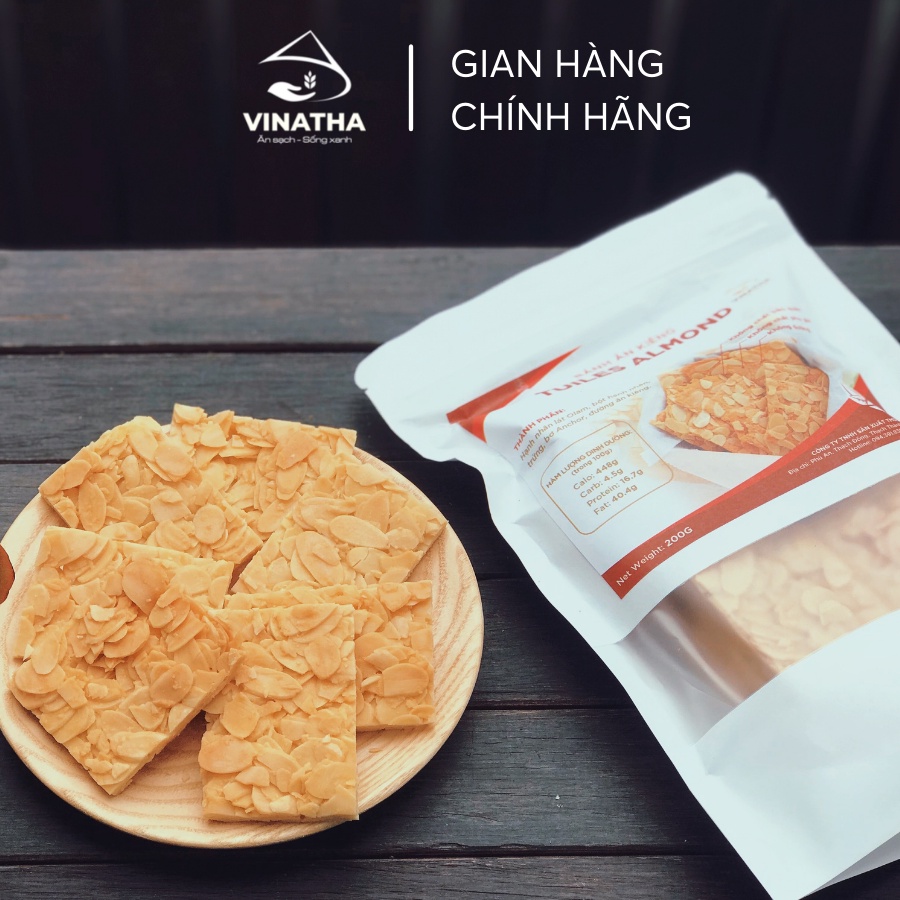 Bánh Ăn Kiêng Bánh Ngói Hạnh Nhân Tuiles Almond Giảm Cân - Vinatha 250gr - VNT11