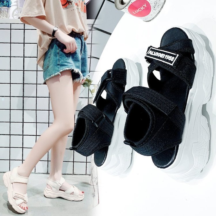 Thick Bottom Cross Strap Velcro Sports Sandals for Women sandal nữ | BigBuy360 - bigbuy360.vn