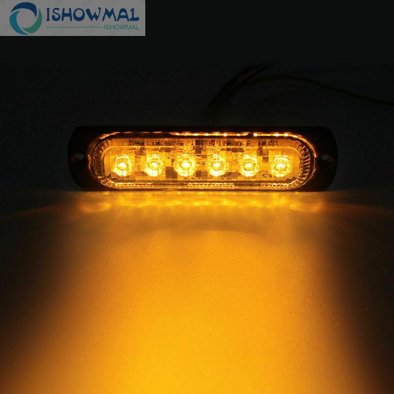 Đèn Led 6 Bóng Dc 12v-24v 18w Ánh Sáng Vàng Cho Xe Hơi