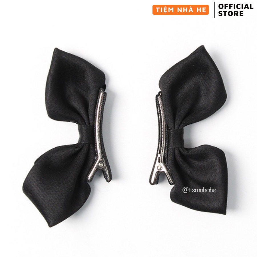 Nơ Kẹp Tóc Cho Bé Gái Tiệm Nhà He Phong Cách Tiểu Thư Cute Hàn Quốc