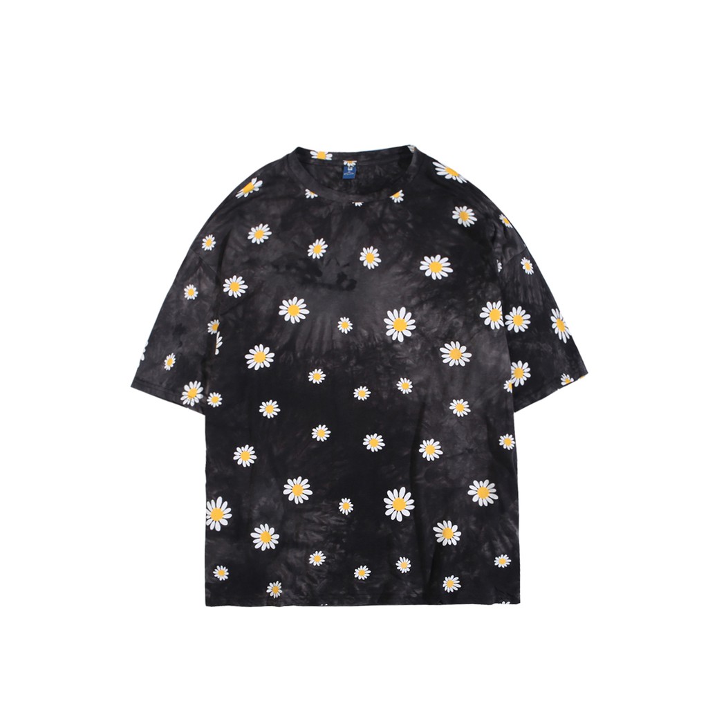 Áo Thun Nữ ❤️ FREESHIP ❤️ Giảm 10K Nhập [AOTHUNNU] Áo loang hoa cúc nhí form rộng unisex