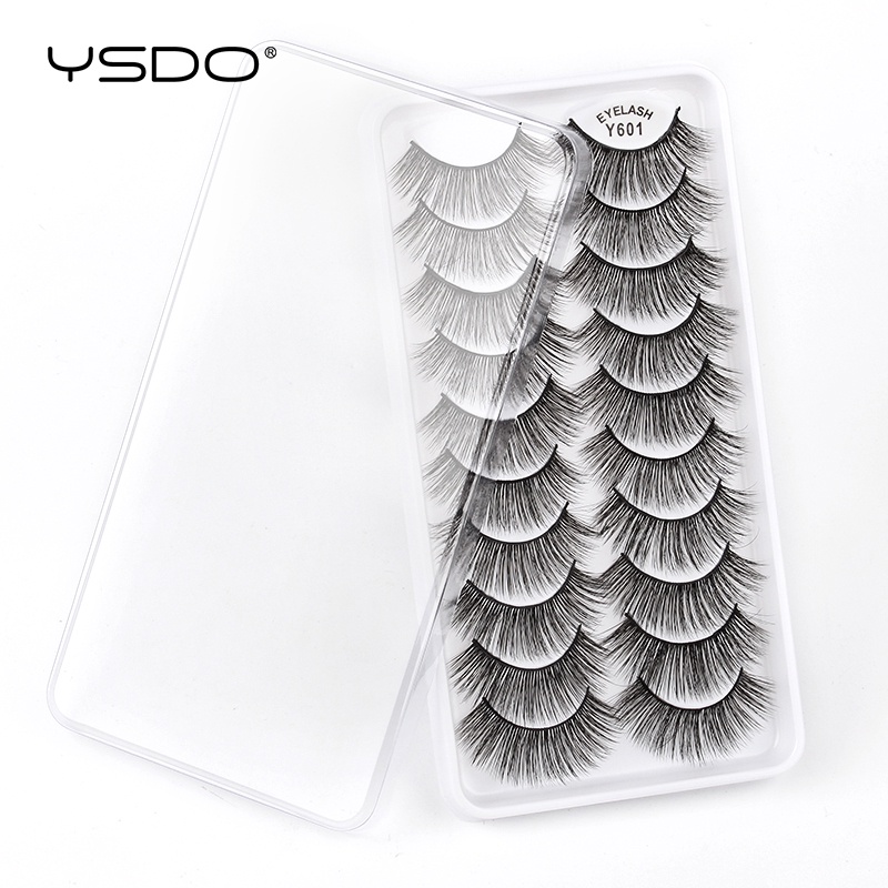 Set 10 Cặp Lông Mi Giả 3D Handmade Bằng Lông Chồn Nhân Tạo Tự Nhiên