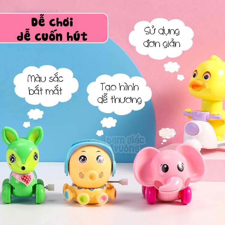 Đồ chơi trẻ em bằng nhựa vặn cót dễ thương hình động vật nhiều màu sắc