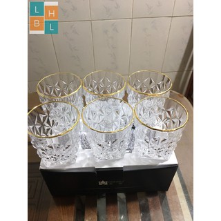Bộ cốc 6 chiếc thủy tinh pha lê chịu nhiệt cao cấp, phù hợp uống nước, uống rượu bia