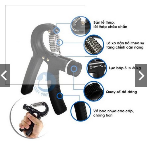 Kìm Bóp Tập Cơ Tay 10 - 60kg kèm hình thật