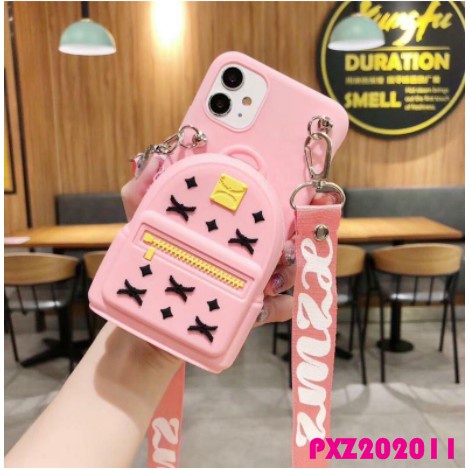 Ốp Điện Thoại Silicon Mềm Dạng Túi Đeo Chéo 3D Có Dây Đeo Cho IPhone 14 14Max 13Promax 12mini 11 X XS XR XSMAX 5 6 7 8Plus