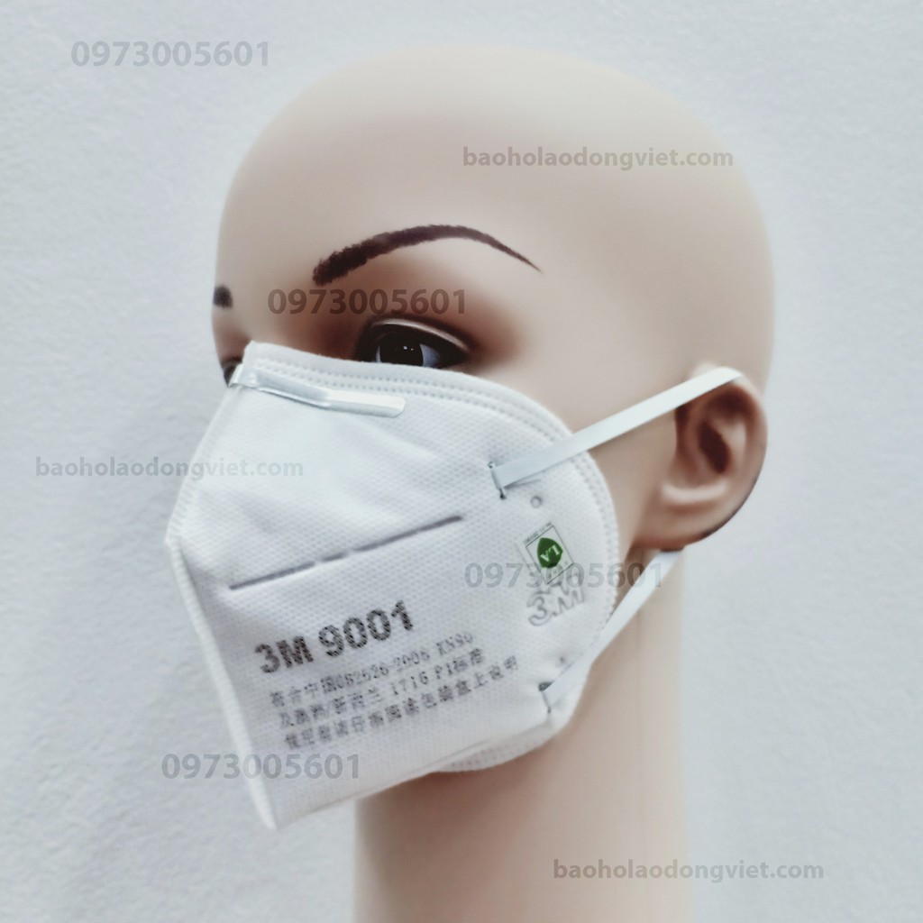 1 Khẩu trang lọc không khí 3M 9001 chính hãng, Khẩu trang chống bụi, kháng khuẩn tốt lọc 90% bụi và vi khuẩn