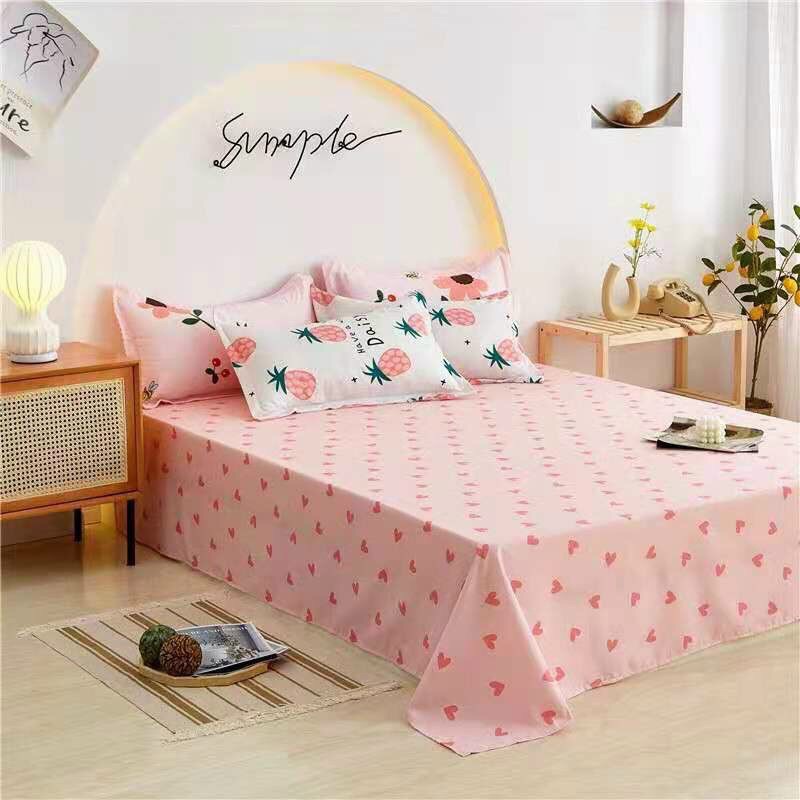 Chăn ga gối cotton poly - Mẫu dứa hồng.