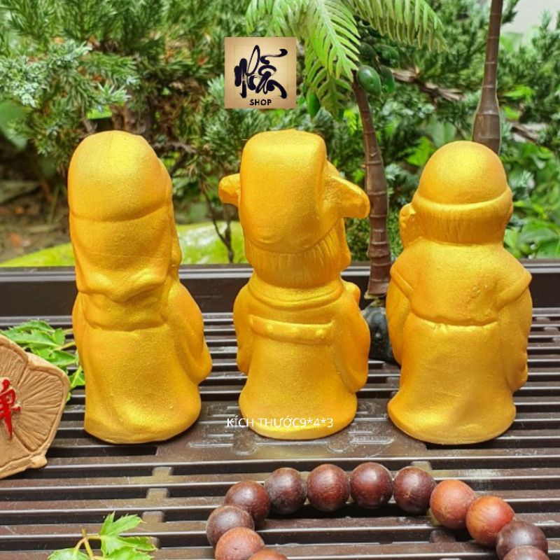 Tượng bộ tam đa mini,chất liệu poly bột đá đúc đặc bền chắc