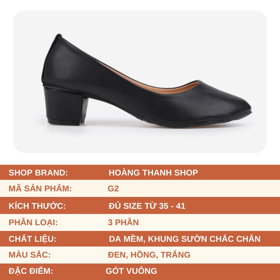 Giày Búp Bê Nữ Cao Gót Đế Vuông 3p Bít Mũi Bigsize Công Sở Hàn Quốc Hoàng Thanh G2