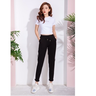 quần baggy nữ 🎁 Freeship🎁Giảm 20k khi nhập [NTLU20k] quần baggy phối sọc trẻ trung năng động hàng vnxk