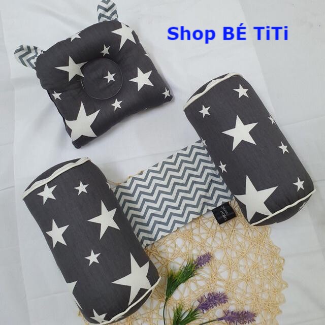 Bộ Gối Chặn và Gối Lõm Đầu Vỏ đỗ Cho Bé Yêu [ Shop Bé TiTi ]