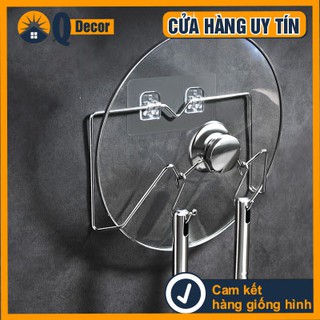 Giá gác nắp nồi, thớt, vung, giá treo nắp nồi inox dán tường
