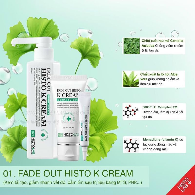 50ML- Kem Dưỡng Phục Hồi HISTOLAB vitamin K red out histo K cream