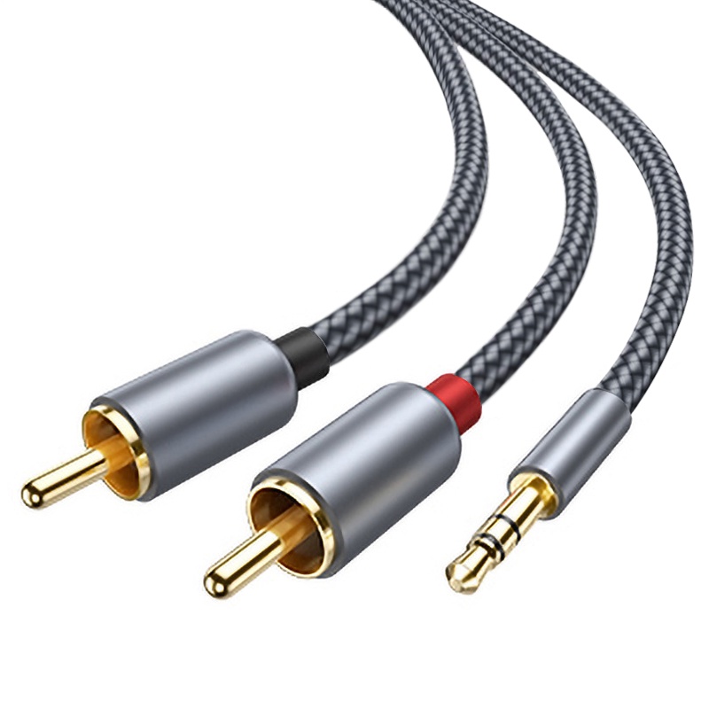 Dây cáp chuyển đổi âm thanh Rca 3.5mm sang 2 Rca cho Tv box / Dvd/ máy tính để bàn/ loa hoco