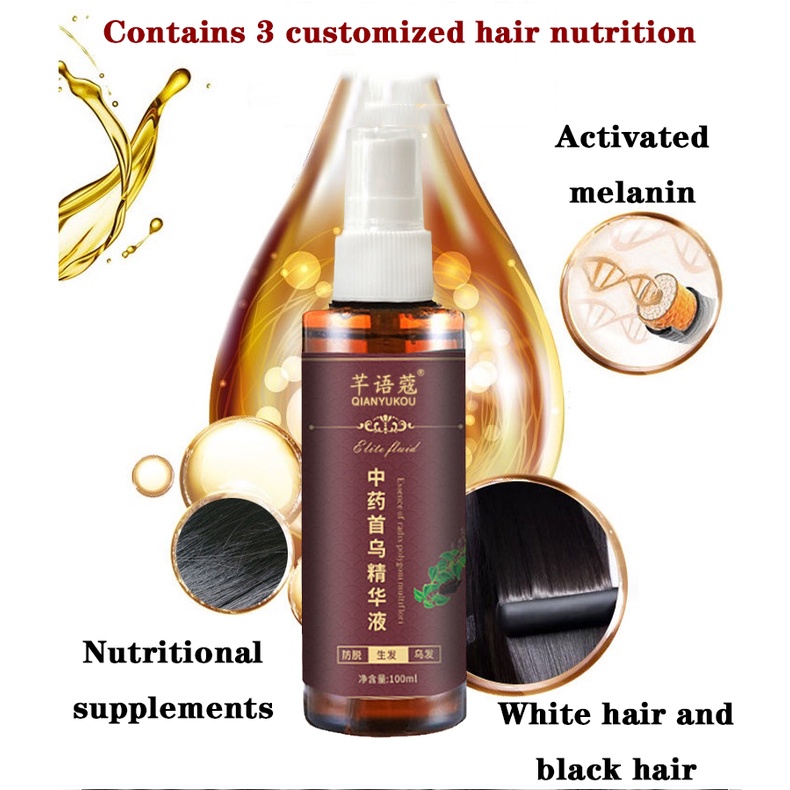 Tinh chất đen tóc Dầu dưỡng tóc ủ tóc phục hồi hư tổn serum dưỡng tóc dầu xả tóc Xịt tóc đen xịt mọc tóc 100ml | BigBuy360 - bigbuy360.vn