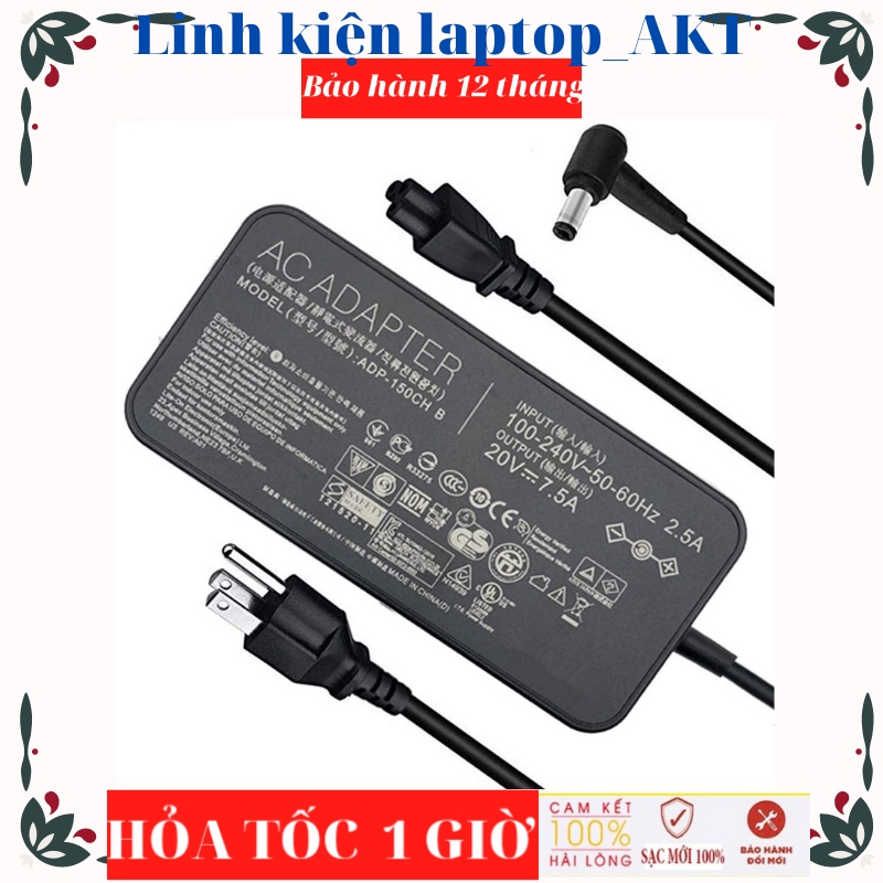 Sạc Asus 20V-7.5A-150W chân 6.0*3.7mm FX505GD GL531GT FX95G FX505DD Rog FX505GT FX506LH FX705GT G731 FA506 FX706L FX706