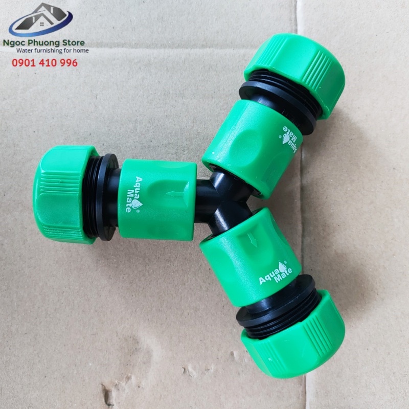 Cút nối nhanh dương chia 3 hướng ống mềm 14mm-21mm AQUAMATE ĐÀI LOAN - Mã W3280