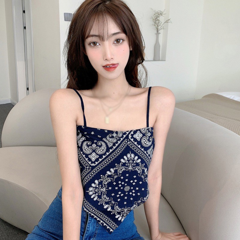 Áo yếm croptop giả 2 mảnh hở lưng rốn không đều thời trang Hàn Quốc | WebRaoVat - webraovat.net.vn