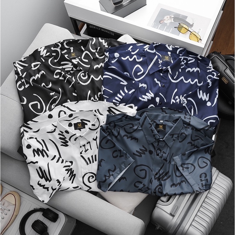 Áo sơ mi nam hoạ tiết đẹp Bigsize < 125kg