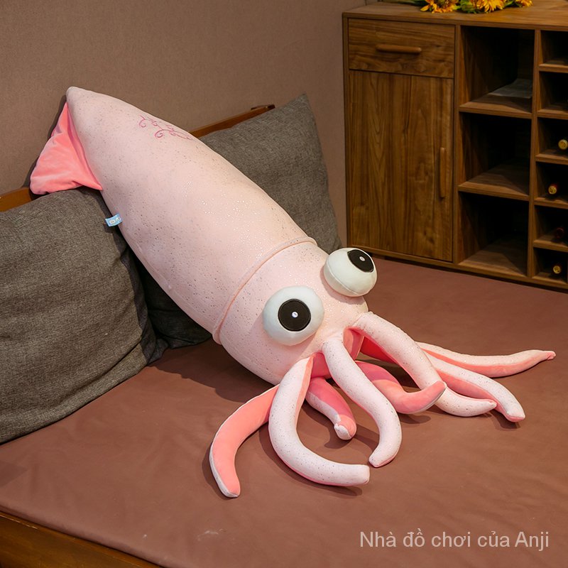 AIXINI 70-110cm Squid Stuffed Animals Squid Plush Kawaii Doll Soft Toy Cute Food Pillow Squishy Toy Comforting Gift Giant Plushies Anime Plushie