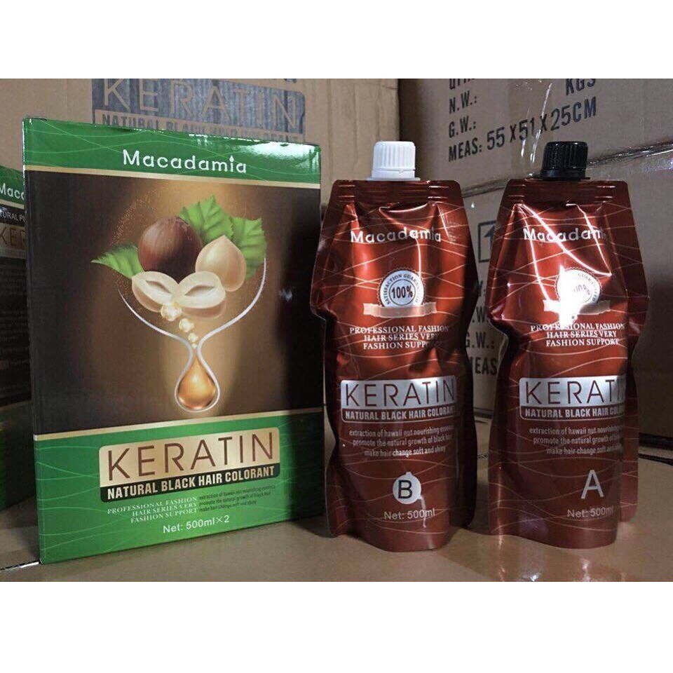 Nhuộm Đen Cặp Keratin 500mlx2