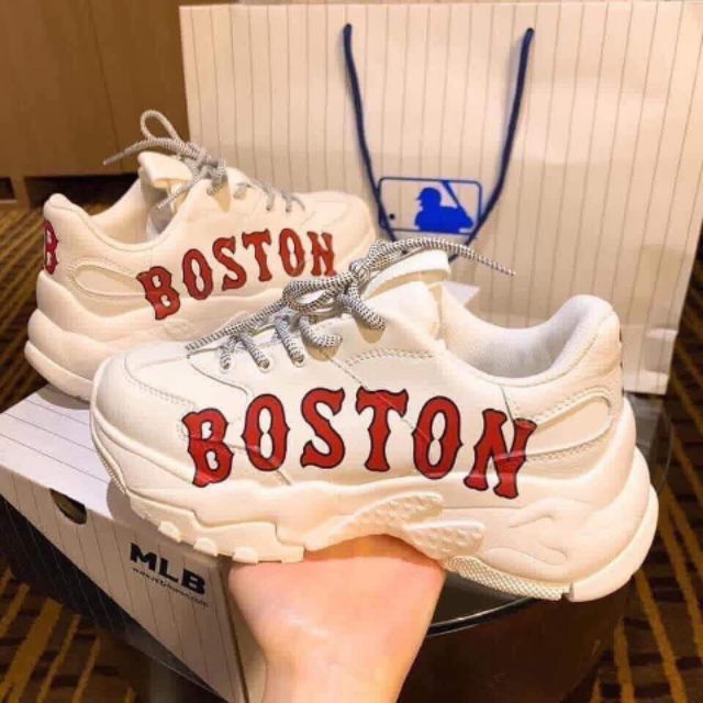 Giày MLB Boston, Giày Boston  Da Bò Cao Cấp Đế Cao Tăng Chiều Cao 4cm