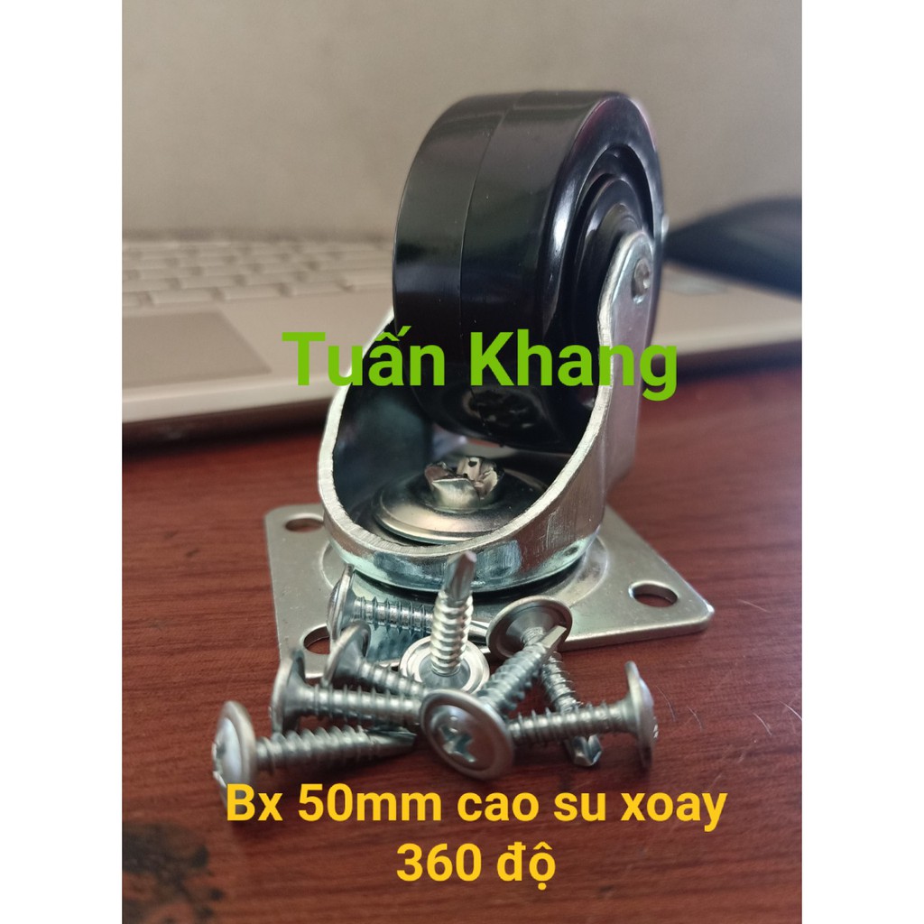 Bộ bánh xe 50mm cao su ( 2 xoay + 2 cố định )