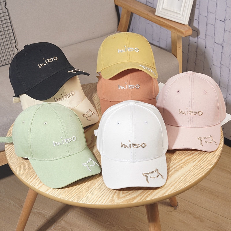 Nón Lưỡi Trai Thêu Hình Mèo Xinh Xắn