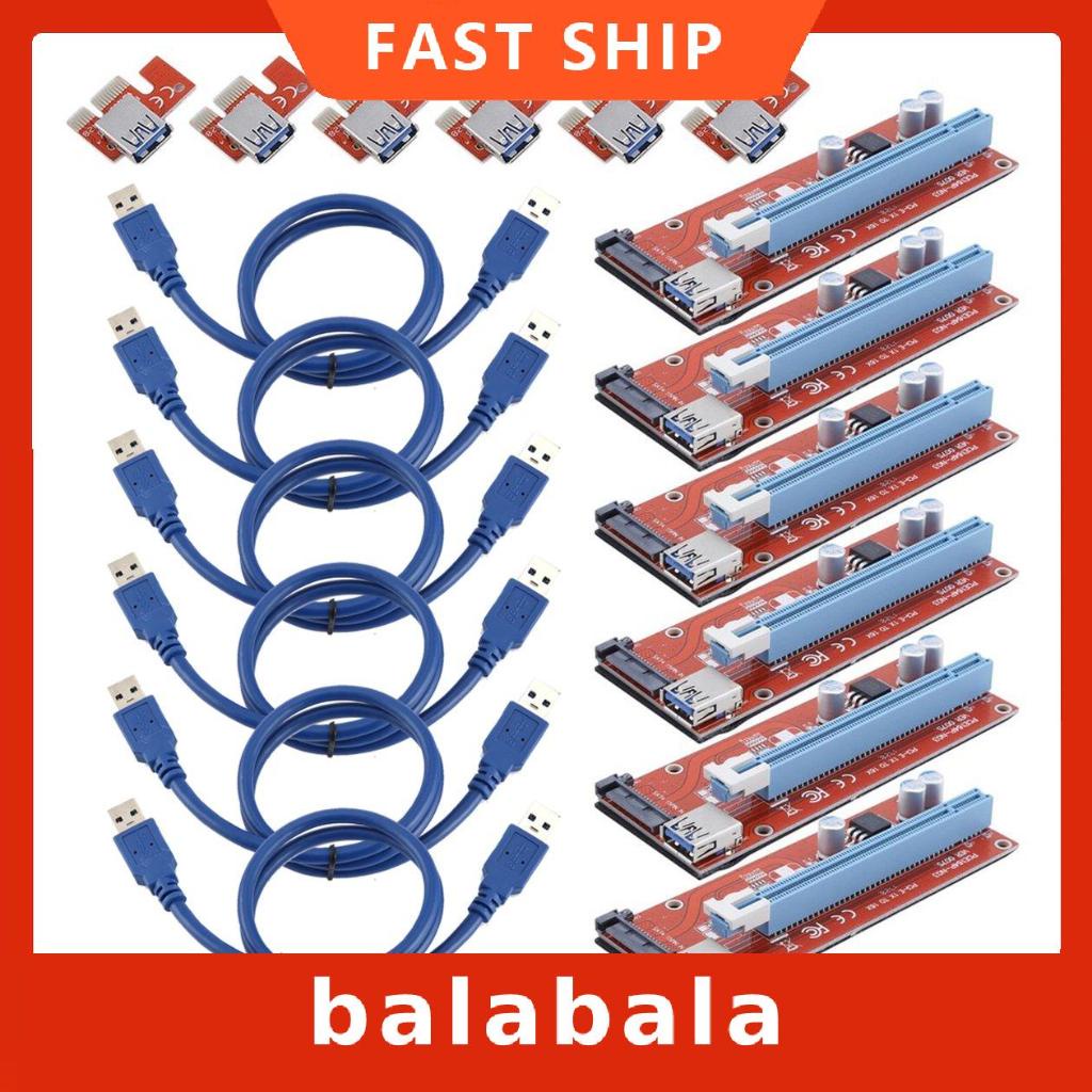 Set 6 thẻ mở rộng PCI-E Express 1x sang 16x