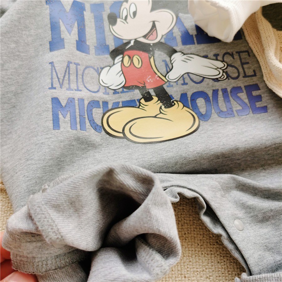 Áo liền quần tay dài in hình chuột mickey ngộ nghĩnh đáng yêu cho bé