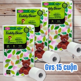 Giấy vệ sinh teddy bear 15 cuộn có lõi, dai, mềm, mịn