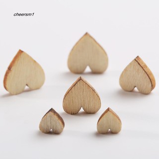 Bộ 100 nút gỗ hình trái tim