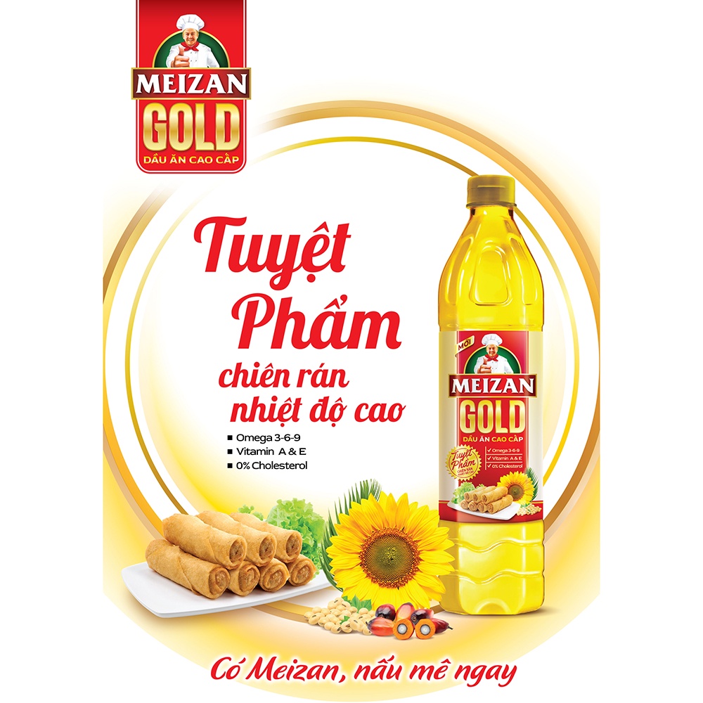 [SenXanh Emart] Combo 3 chai Dầu ăn Meizan Gold 1L date mới nhất