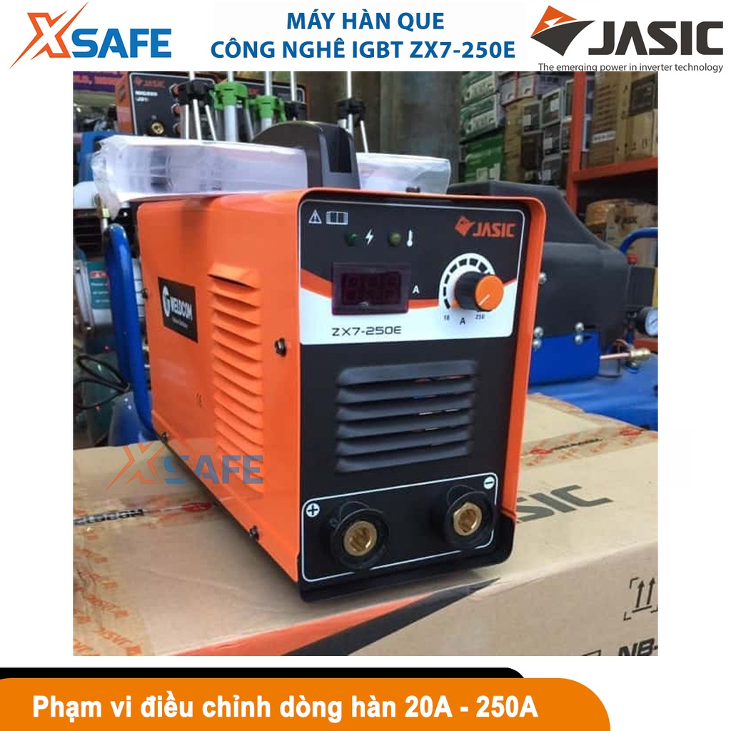 Máy hàn que Jasic ZX7-250E điện áp ra không tải 62V, phạm vi điều chỉnh dòng hàn 20A - 250A [CHÍNH HÃNG][XSAFE]