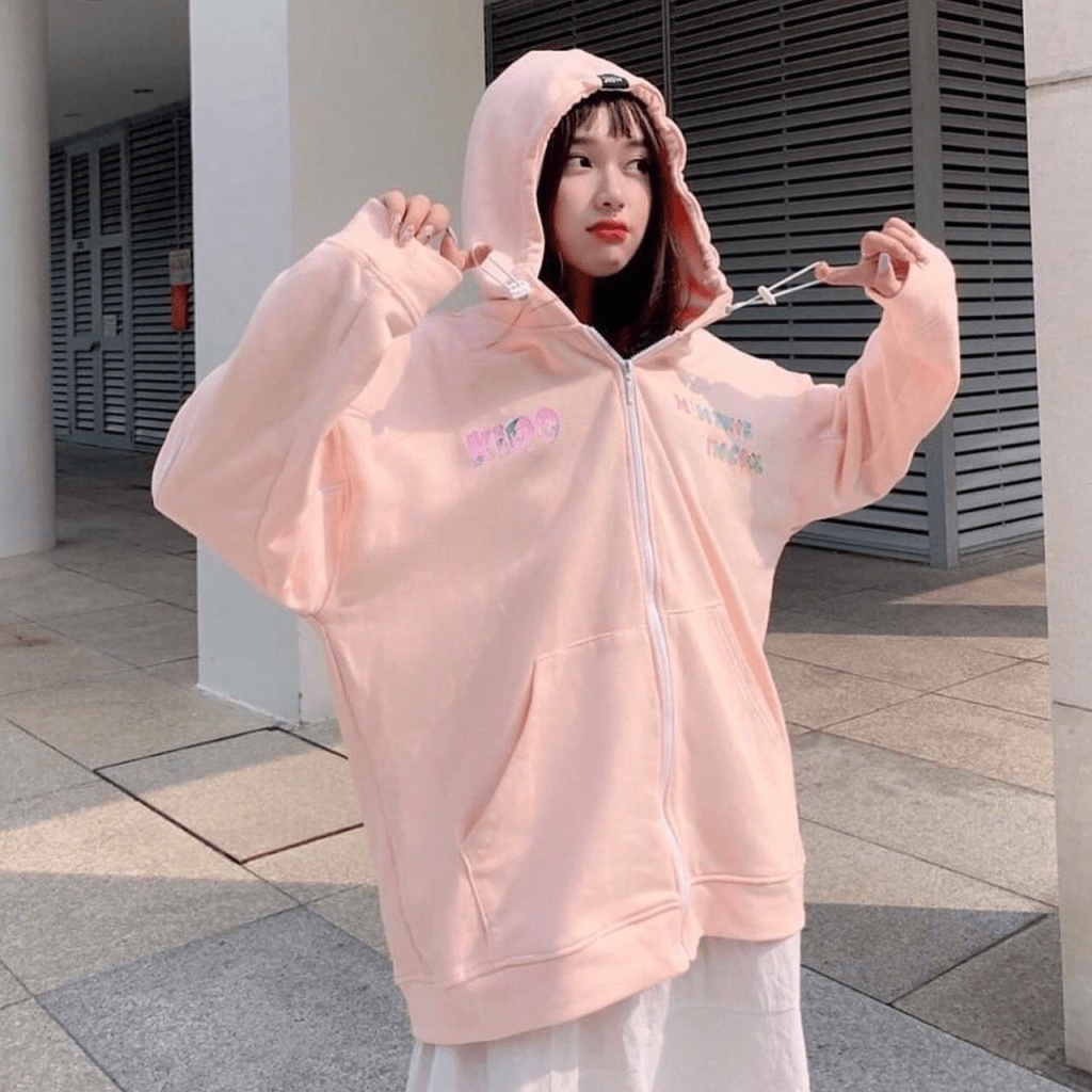 Áo khoác nữ Hoodie form rộng Khóa Dây Kéo Chất Liệu Thun NỈ Ngoại Hot Trend TP [NewUnisex]
