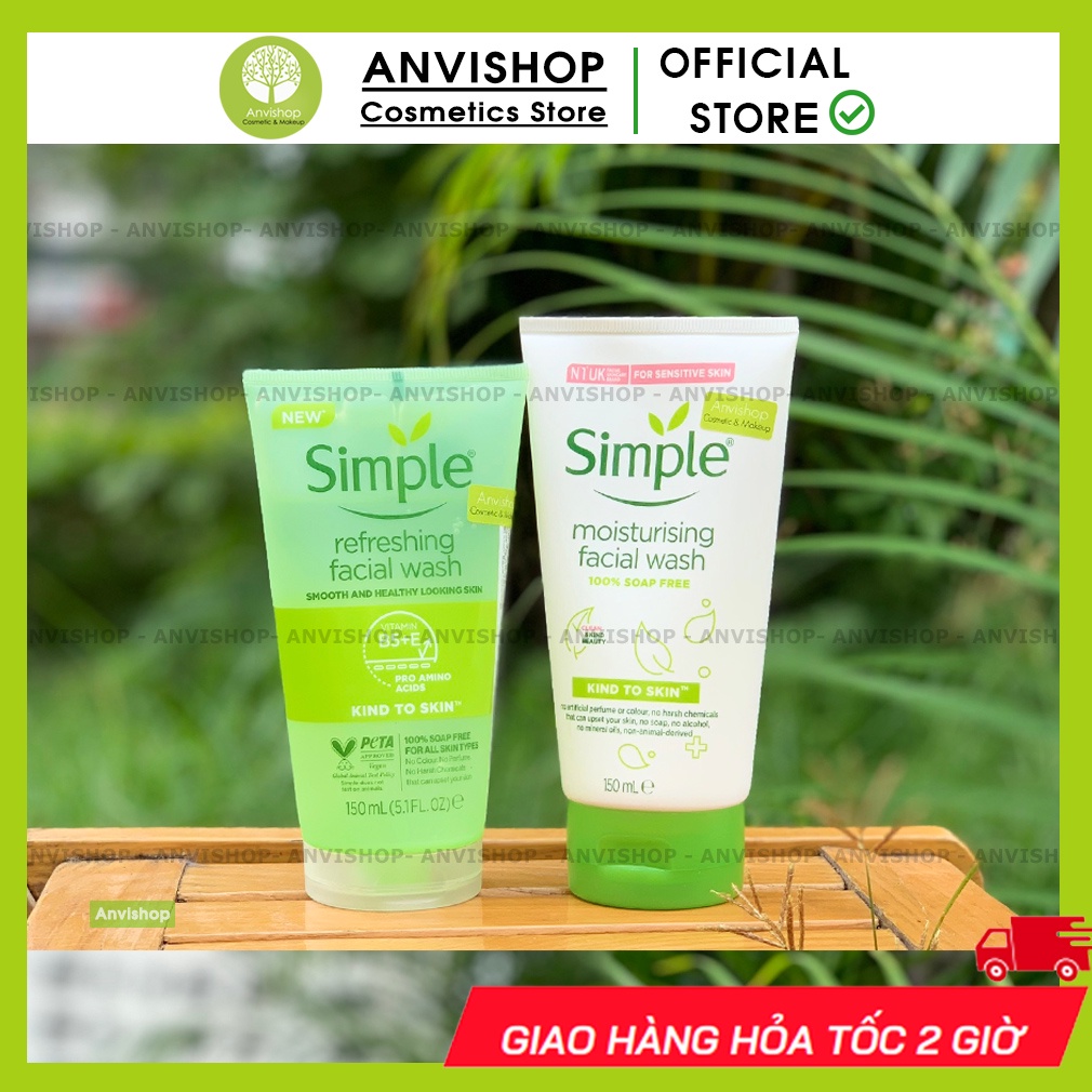 Sữa rửa mặt Simple Refreshing Facial Wash ANVISHOP 150ml